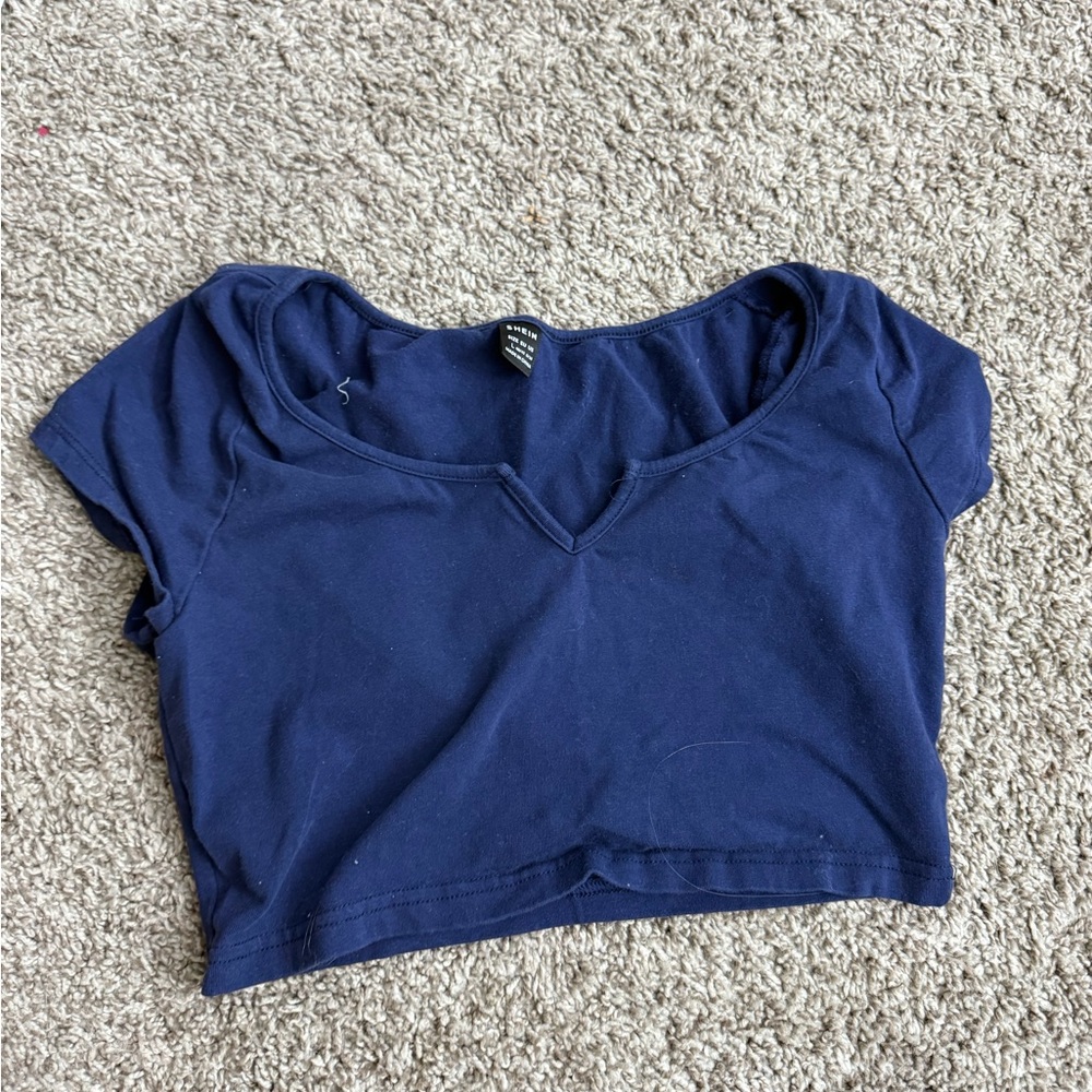 Navy Blue Women's Crop Top